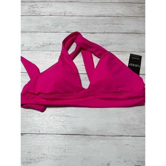 Ralph Lauren women’s twist back bikini top pink halter soft boho cottage core - Picture 3 of 9